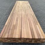 Ca. 60x Guyana Teak Onderliggers Geschaafd Gevingerlast, 40x60mm, leng